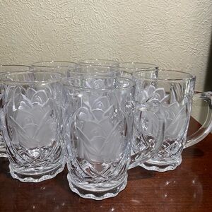 Set of 8, Discontinued, Mikasa Rose Pearl Pattern Mugs. 12 oz